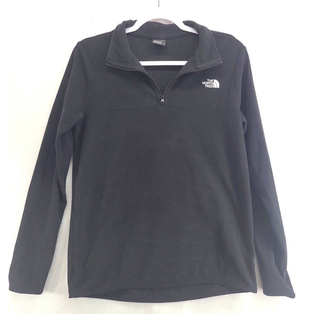 North Face Sweater Womens Small Black Fleece Lightweight 1/4 Zip Pullover